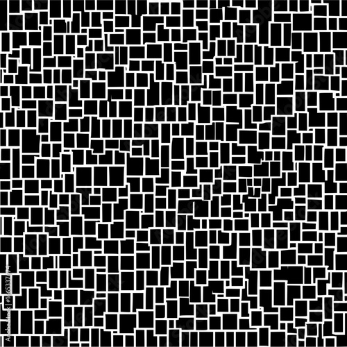 Black and white abstract geometric pattern background with random rectangle shapes for design and decoration use