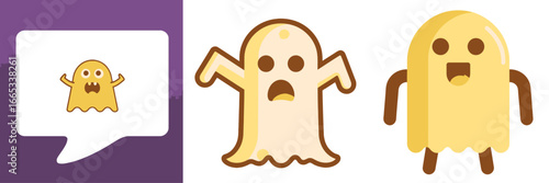 Cute Halloween ghost characters bring spooky fun to your designs, creating playful and enchanting vibes for holiday promotions and festive events