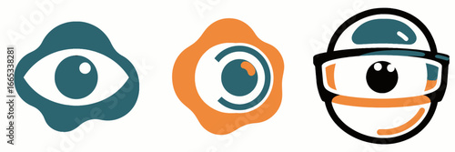 Fun cartoon eyes with unique shapes and colors, a playful and vibrant design element, perfect for digital art projects and creative campaigns, eye catching visuals