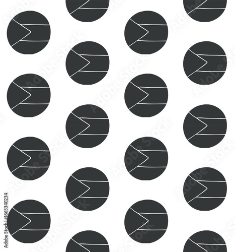 Vector seamless pattern of hand drawn sketch doodle outline round Palestine flag isolated on white background