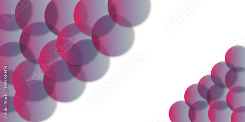 Abstract, colorful background with bright pink and purple balloons, bubbles, and decorative balls in a festive design