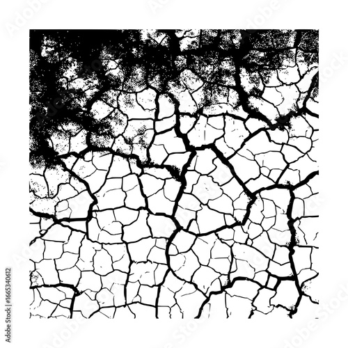 Cracked earth texture vector background illustration for drought climate change and dry soil surface concept art