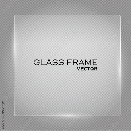 abstract glass frame on transparent background