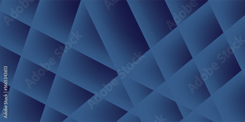 Black dark navy blue silver abstract pattern background. Geometric shape. Line triangle angle fold polygon diamond 3D simple abstract modern