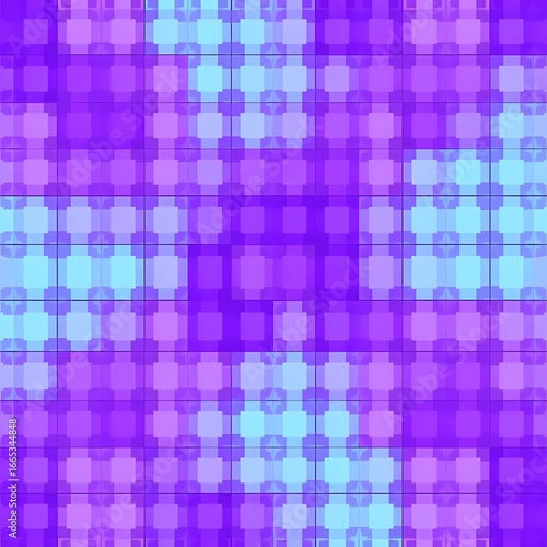 Artistic illustration: simple pixel art in purple and blue tones. Geometric style.