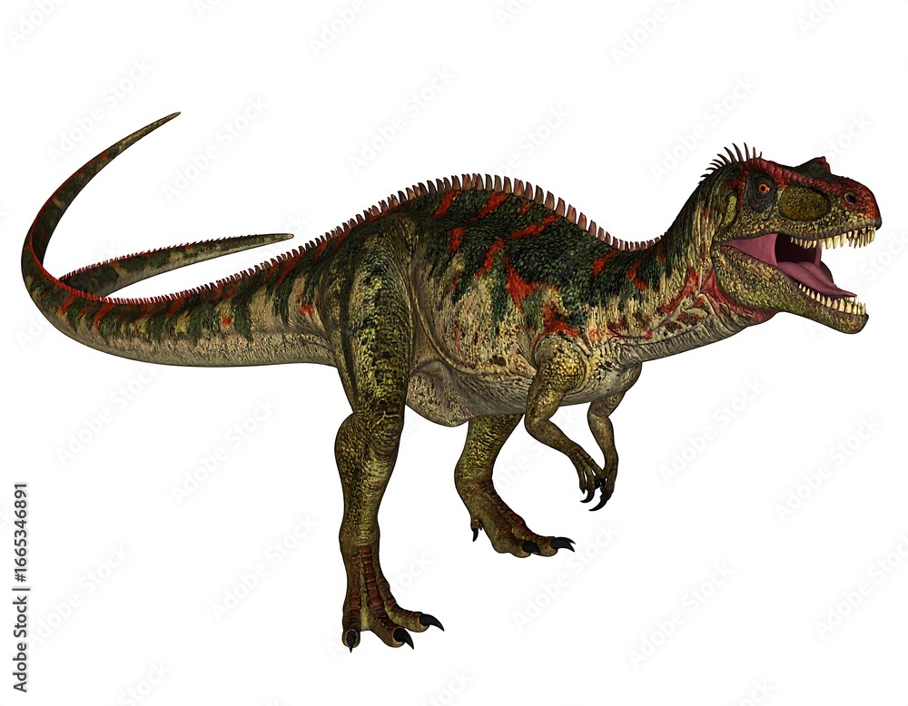 Naklejka premium Dinosaur, side view, vibrant colors