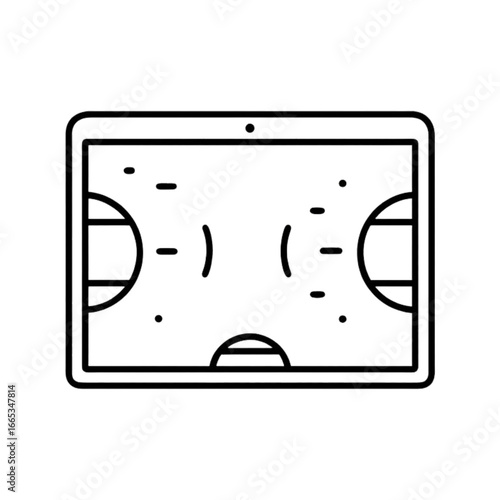 Basketball tactic board illustration in black and white design  