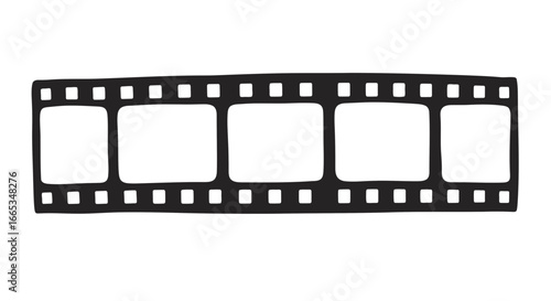 Film strip cutout with blank frames for adding imagery or video content