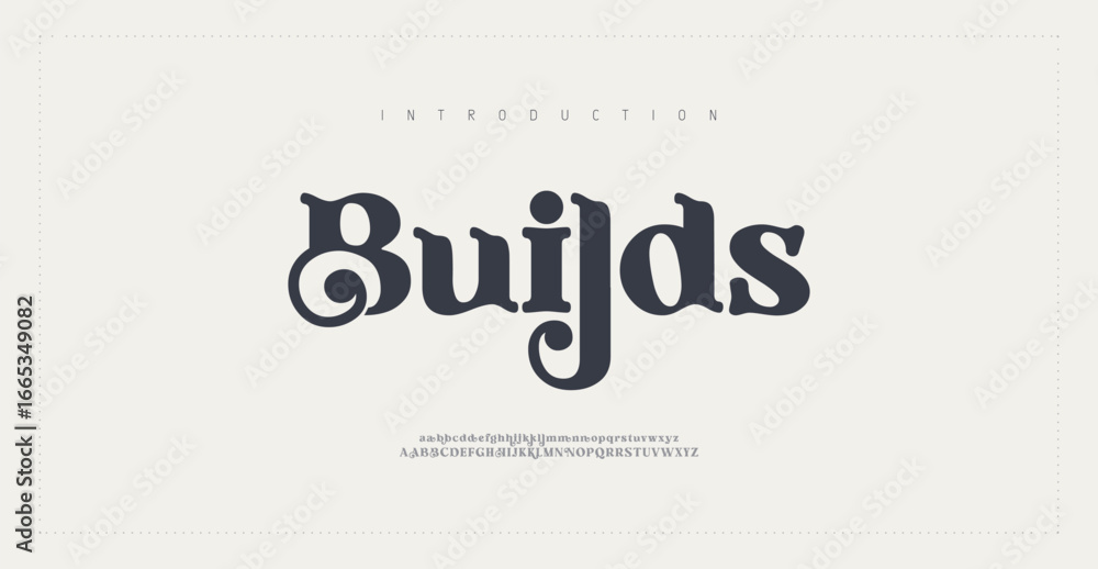 Fototapeta premium Builds Modern luxury beauty font alphabet logo. Typography beautiful minimal elegant classic letter serif fonts fashion wedding vintage retro logos. vector illustration 