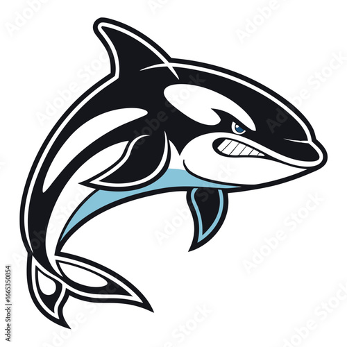 Orca Whale Mascot Logo Vector, Killer Whale Esports Icon Transparent
