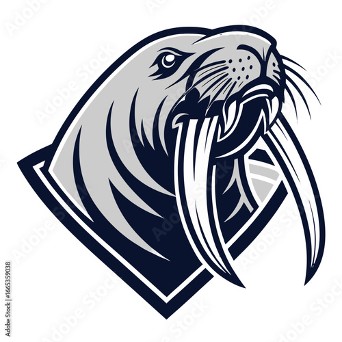 Walrus Mascot Logo Vector, Arctic Tusked Esports Head Transparent