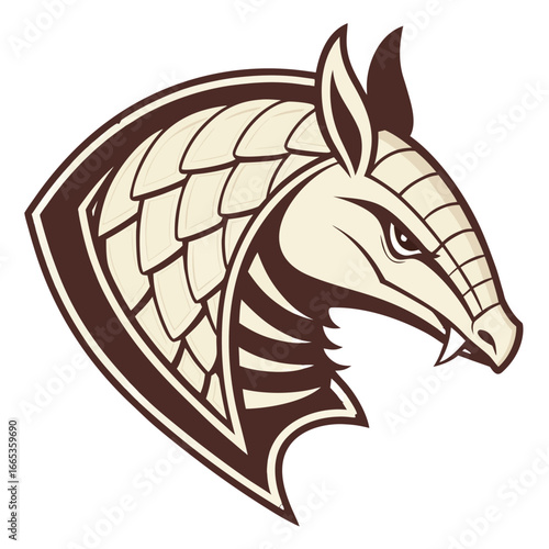 Armadillo Mascot Logo Vector, Armored Animal Esports Head Transparent