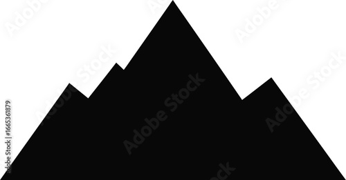 A black silhouette of a mountain range on a white background Eps 10