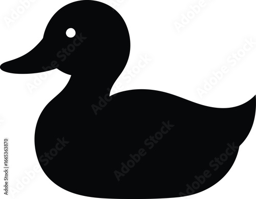 A black silhouette of a duck on a white background Eps 10