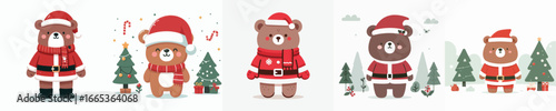 cute bear vector christmas costume
