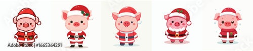 cute pig vector christmas costume