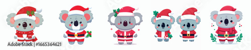 cute koala vector christmas costume