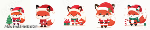 cute fox vector christmas costume