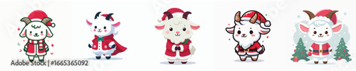 cute goat vector christmas costume