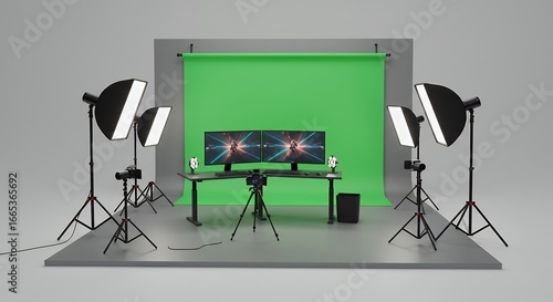 Professional video production studio setup