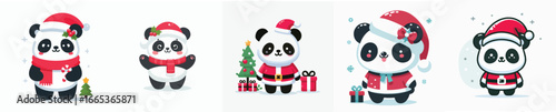 cute panda vector christmas costume