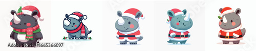 funny rhino vector christmas costume