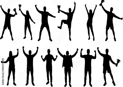 Winner people silhouettes

