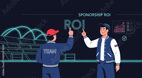 Illustrative depiction of sponsorship ROI management and business performance tracking