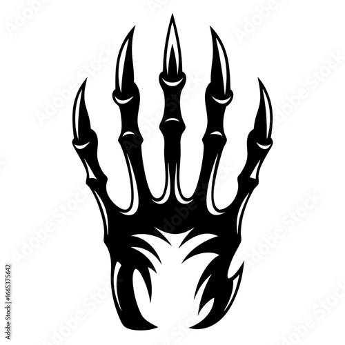 Stylized vector image of a sinister claw or paw with five digits