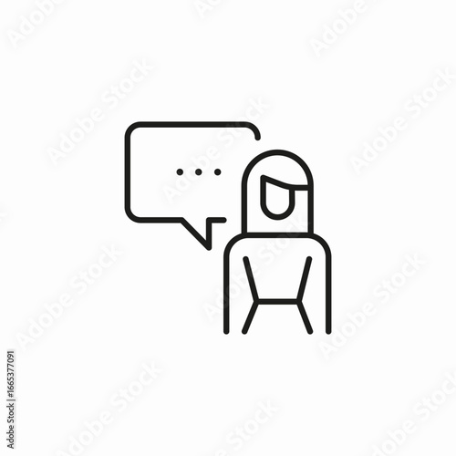 female person talking icon sign vector