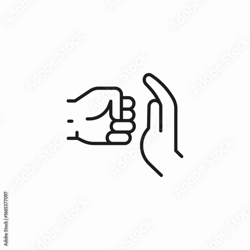 fist and palm confrontation icon sign vector
