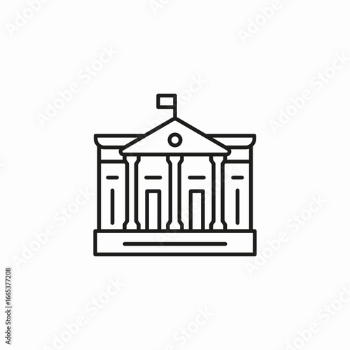 government building authority icon sign vector