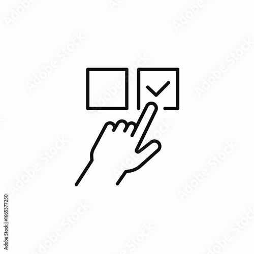 hand checkbox selector icon sign vector