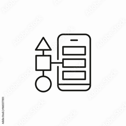 mobile application scheme icon sign vector