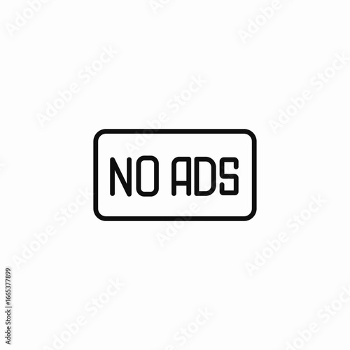 no ads button icon sign vector