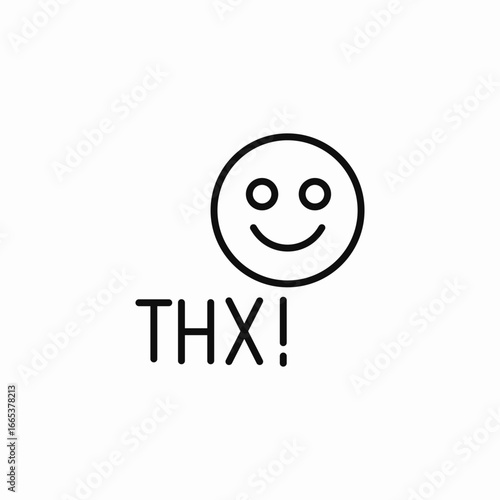 smiling face thx icon sign vector