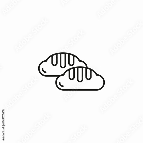two loaves bread icon sign vector