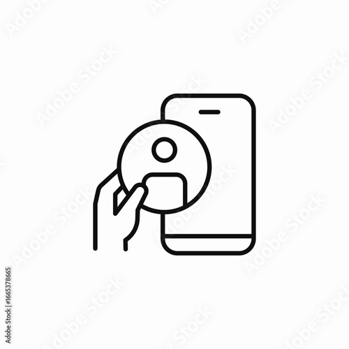 user profile phone icon sign vector
