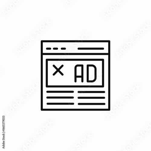 web page adblock icon sign vector