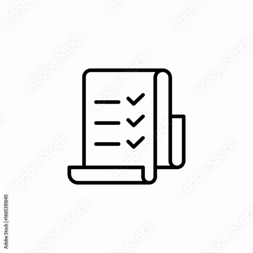 checklist scroll icon icon sign vector