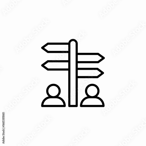 different directions choices icon sign vector