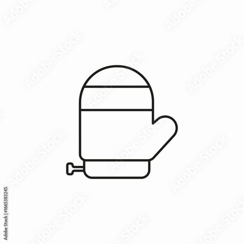 oven glove utensil icon sign vector