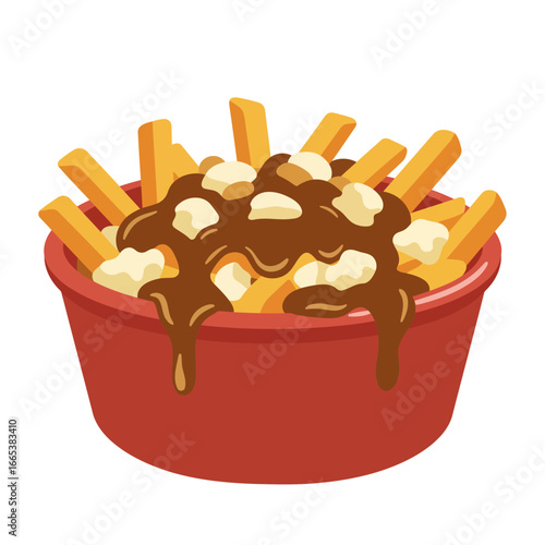 Delicious Poutine A Hearty Bowl of Fries, Cheese Curds, and Gravy