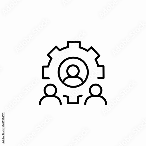 team gear management icon sign vector