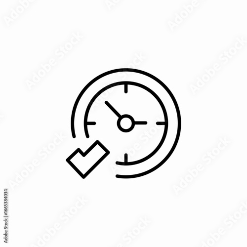 time check complete icon sign vector