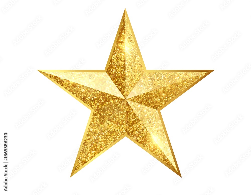 Obraz premium Golden star with glitter effect