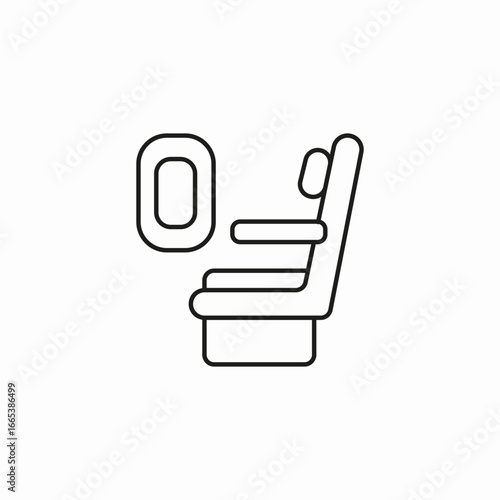 airplane seat window icon sign vector