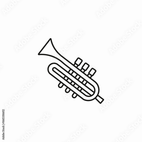 brass trumpet instrument icon sign vector
