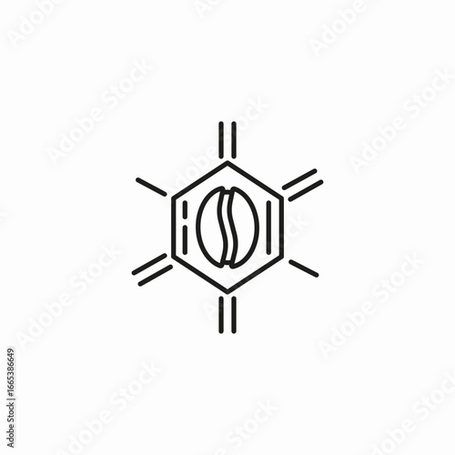 chemical caffeine structure icon sign vector
