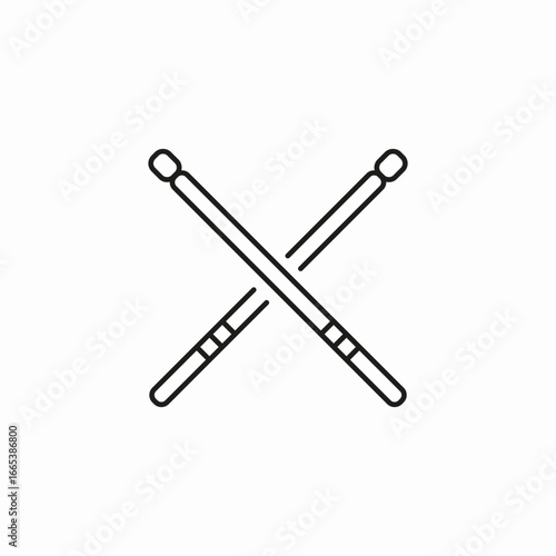 crossed drum sticks icon sign vector